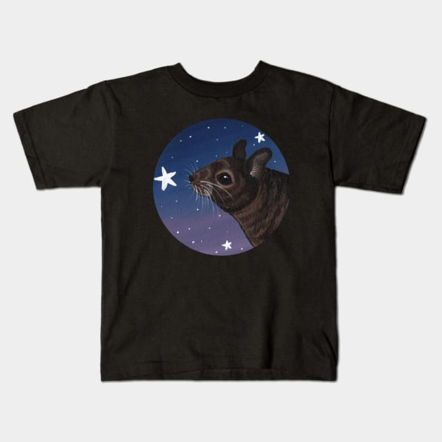 Degu Looking at the Stars Kids T-Shirt by WolfySilver